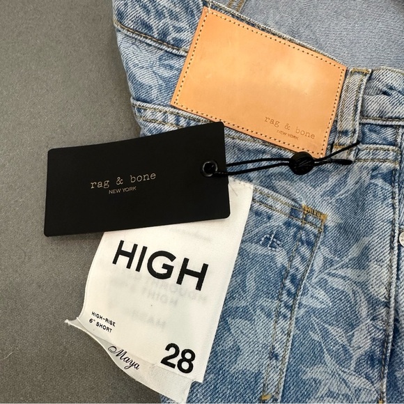 rag & bone Blue Floral High Waist Shorts - Picture 8 of 10